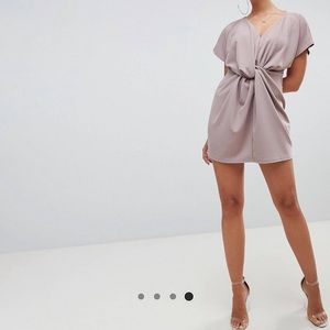 NWT Missguided Knot Front Dress In Nude